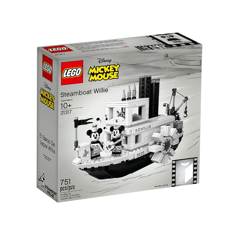LEGO/乐高 21317米奇米妮的威利号汽船经典拼装积木玩具颗粒盒装