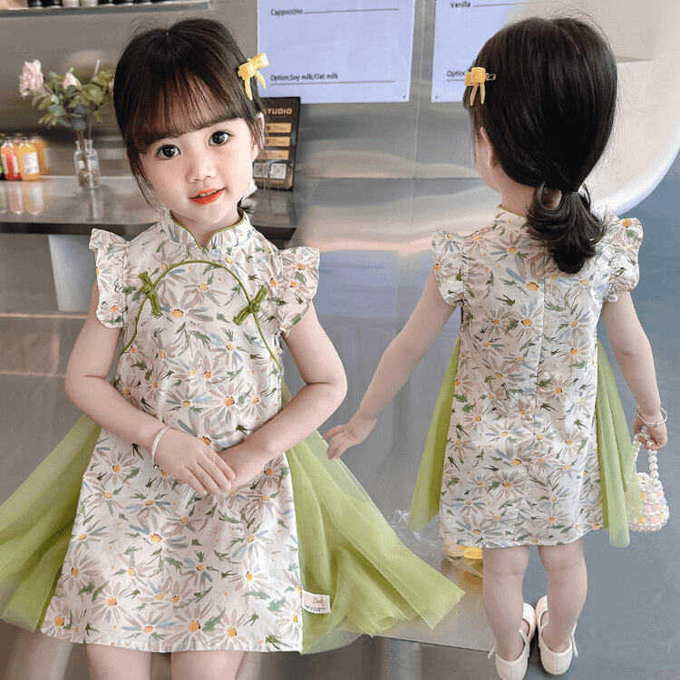 女童连衣裙夏款2024新款儿童女宝宝汉服公主裙中国风改良旗袍裙子