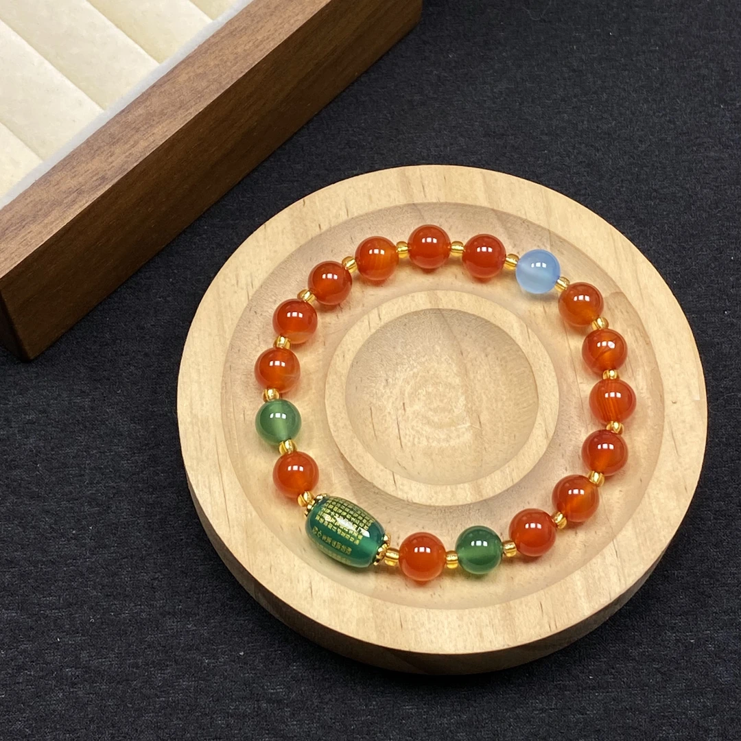 天然心经红玛瑙手串