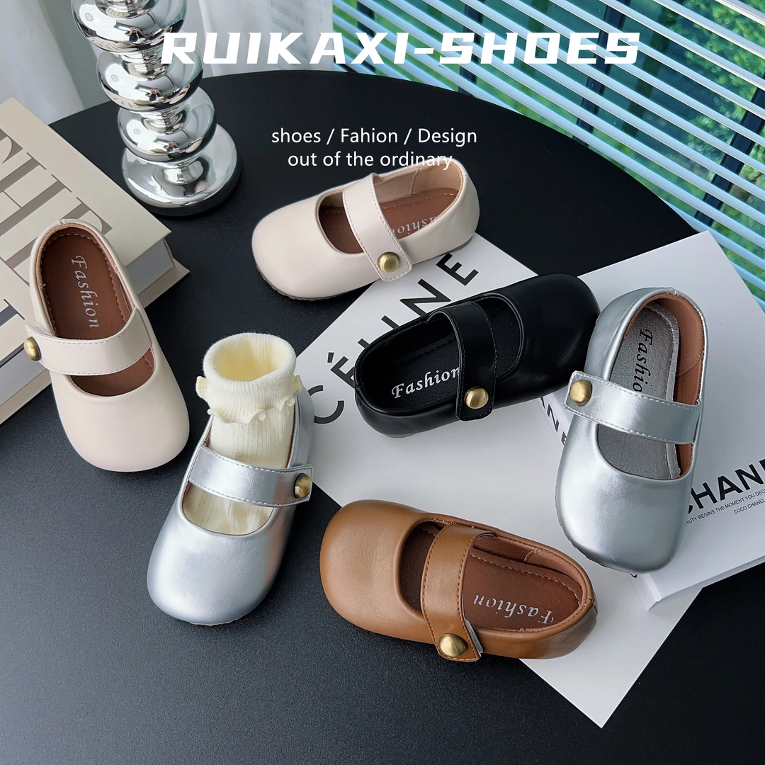 【瑞卡希原創設計】儿童皮鞋2024春秋新款女童简约小单鞋软底公主鞋