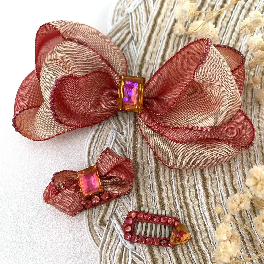 原创制作宠物发夹 红玫瑰系列bb夹 青蛙夹马尔济斯约克夏发夹