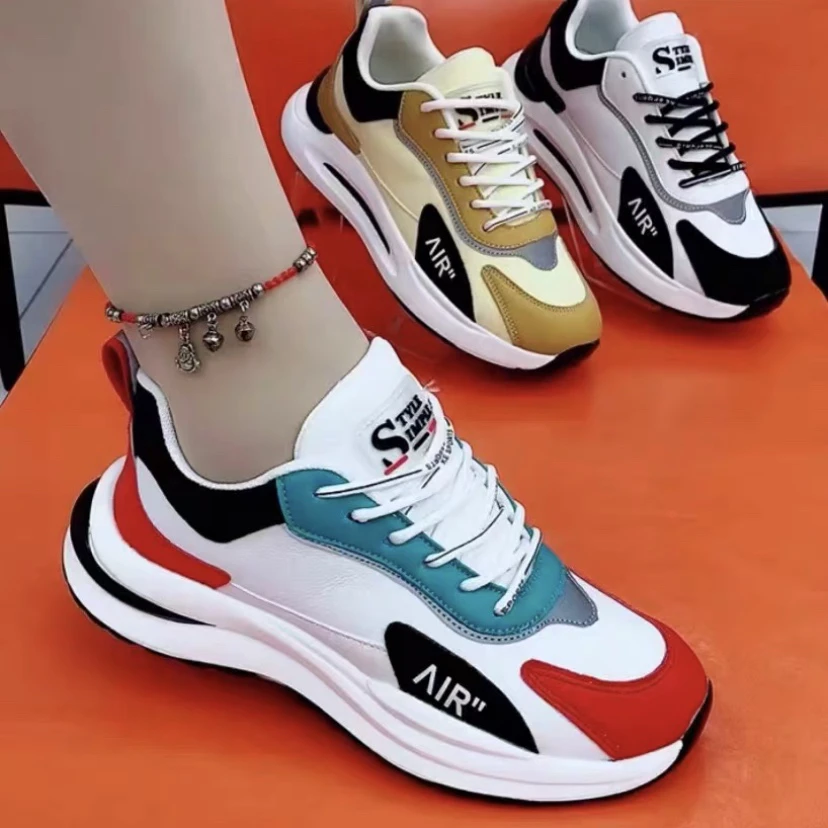 宇航健步【皮面】春秋男女款百搭休闲鞋时尚轻便运动鞋跳舞鞋808