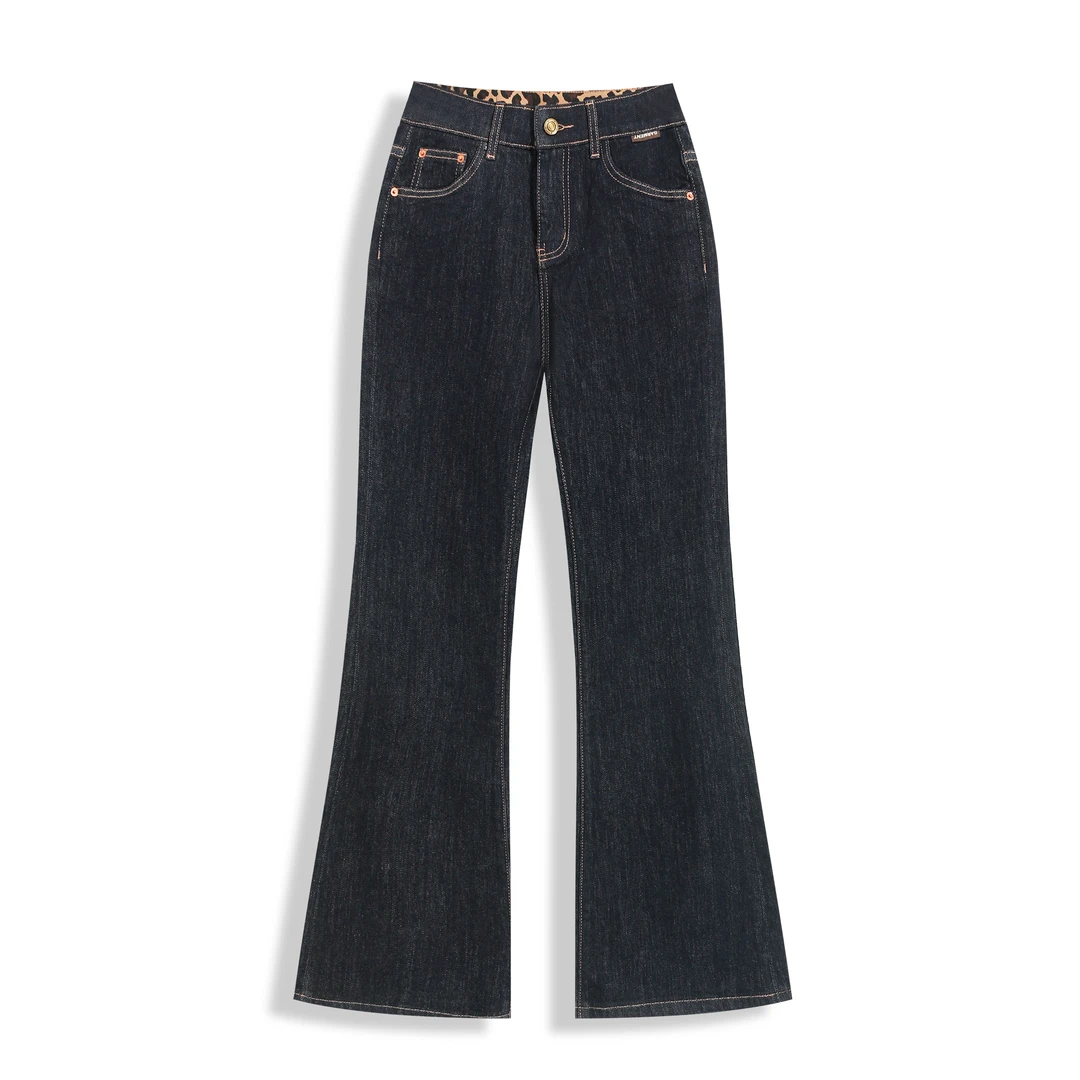 宁熙ec原创休闲女秋季新款高腰显瘦宽松不贴腿弹力喇叭裤DB2229