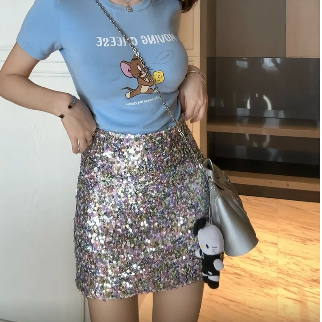 HuiHui【超A群】重工亮片裙包臀裙 版型正有曲线（A11）