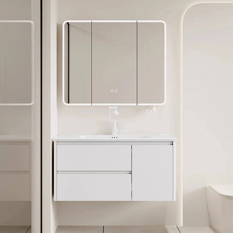 蜂窝太空铝弧形圆角浴室柜组合卫生间陶瓷一体洗脸洗手盆柜洗漱台