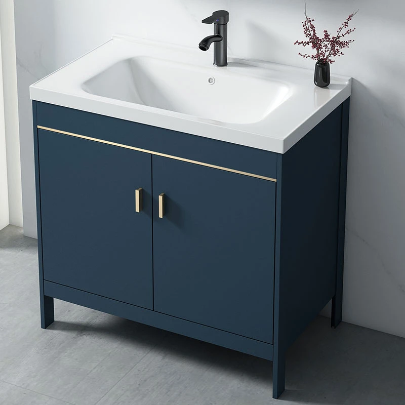 太空铝落地式浴室柜洗手盆柜组合卫生间洗脸盆阳台一体洗漱台面池