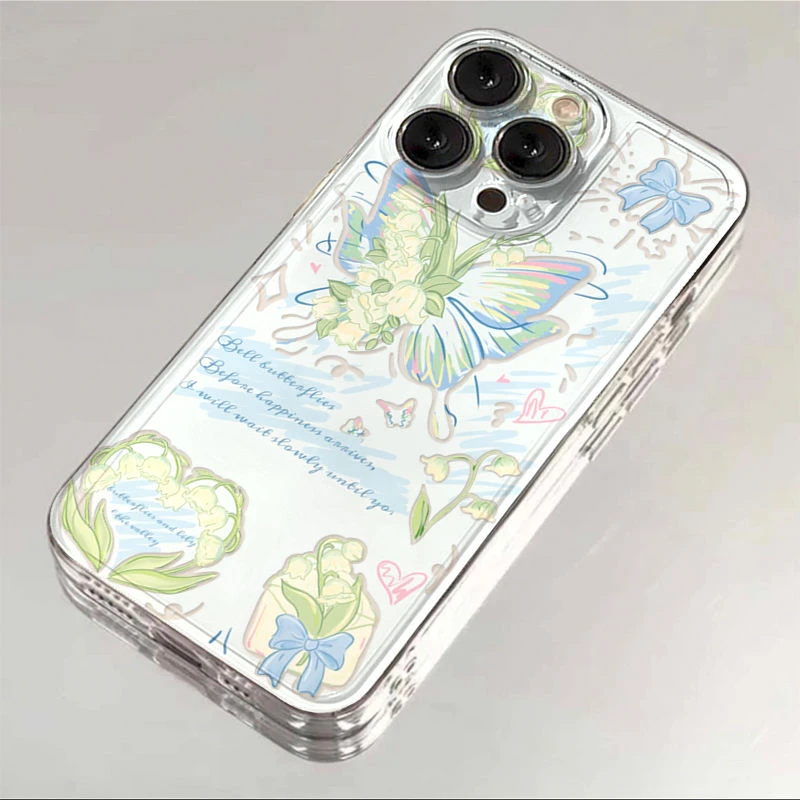 仙朵春日玲芽蝴蝶适用iPhone12promax苹果14手机壳13防摔7p透明xs