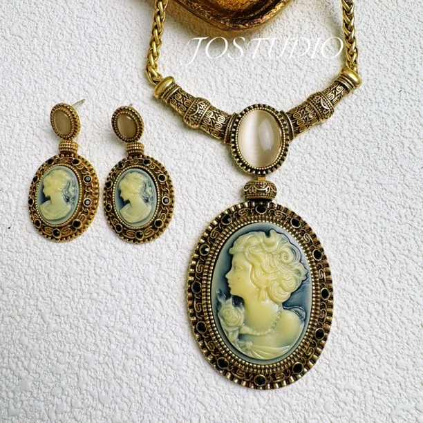 铜树脂项链 中古饰品小众设计师时尚轻奢原创项链套链