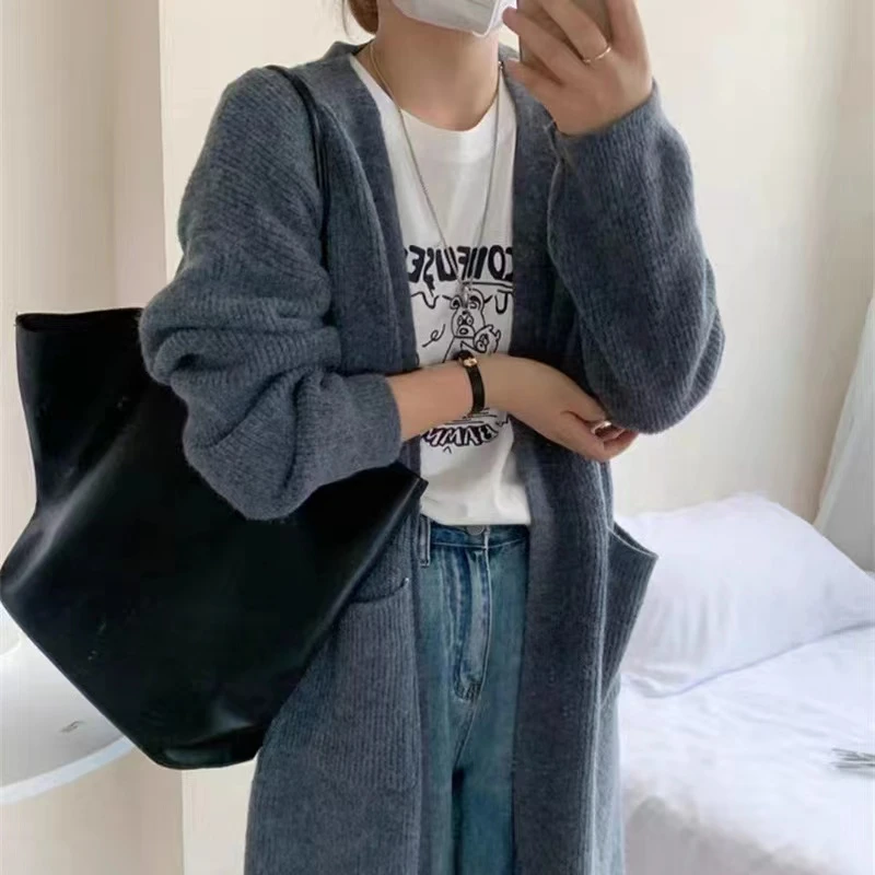 小众毛衣外套女秋冬新款韩版宽松外穿慵懒风针织开衫