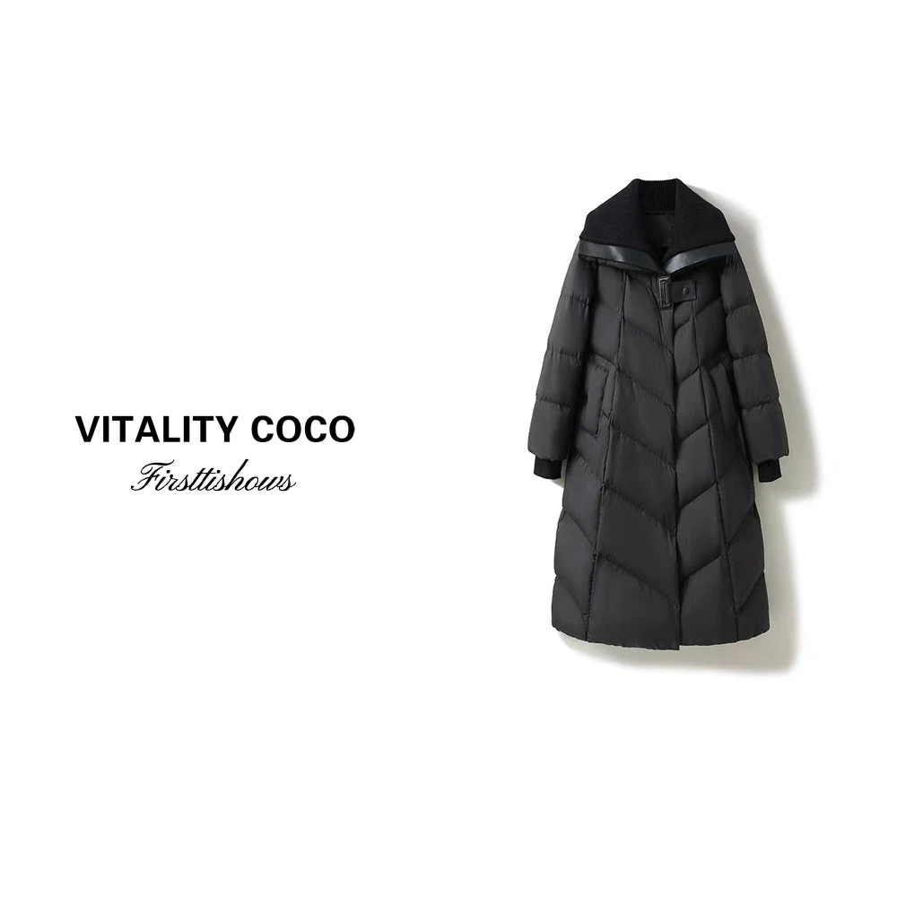 「VITALITYCOCO」羽绒服加厚保暖翻领时尚冬季休闲中长款外套-1060
