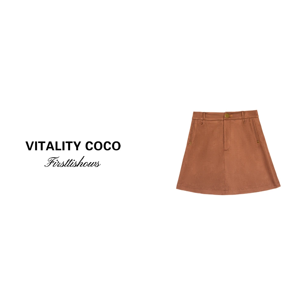 「VITALITY COCO」24秋冬上新热卖气质美拉德色系小短裙-1399