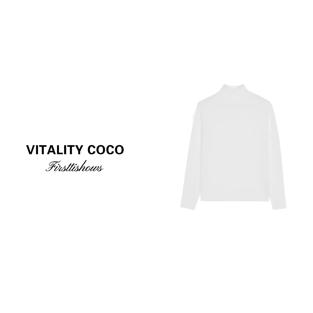 「VITALITY COCO」高领打底衫女设计感镂空修身内搭针织衫-1047