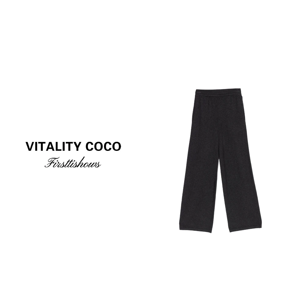 24冬季秋冬上新热卖高定轻奢石墨灰羊绒裤子1632