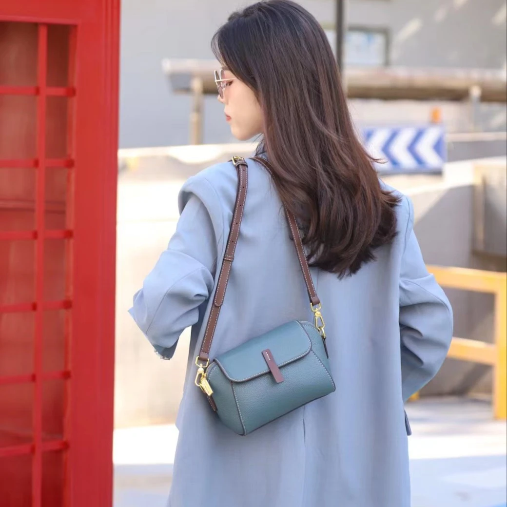 相约浪漫小方包高级单肩包2023真皮包包斜跨挎包时尚百搭小包女