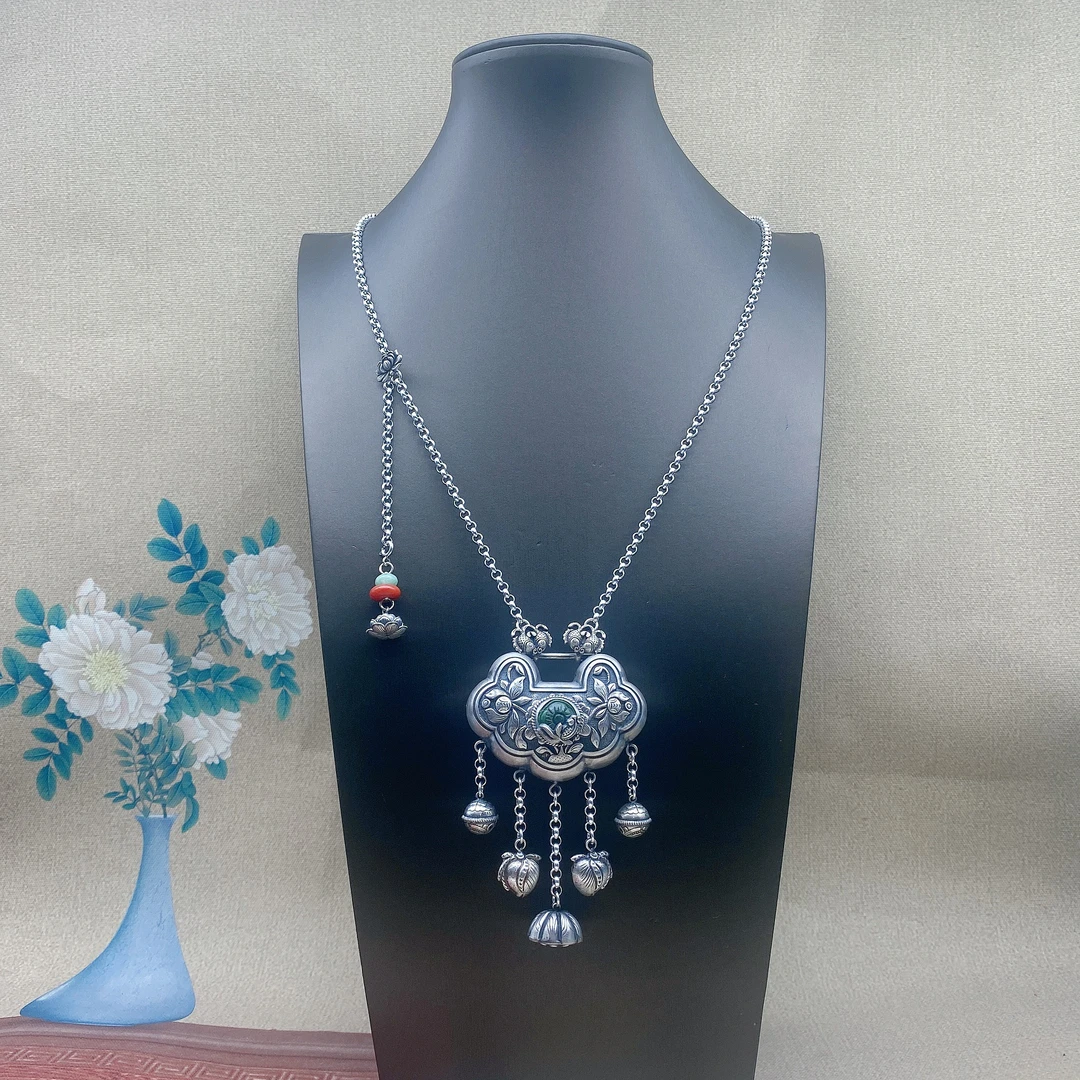 坠链均925银 银项链吊坠手工饰品坠链复古