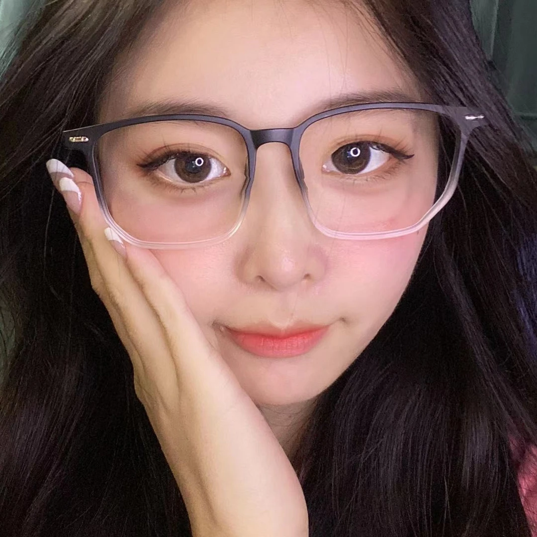 渐变色超轻潮流大框眼镜