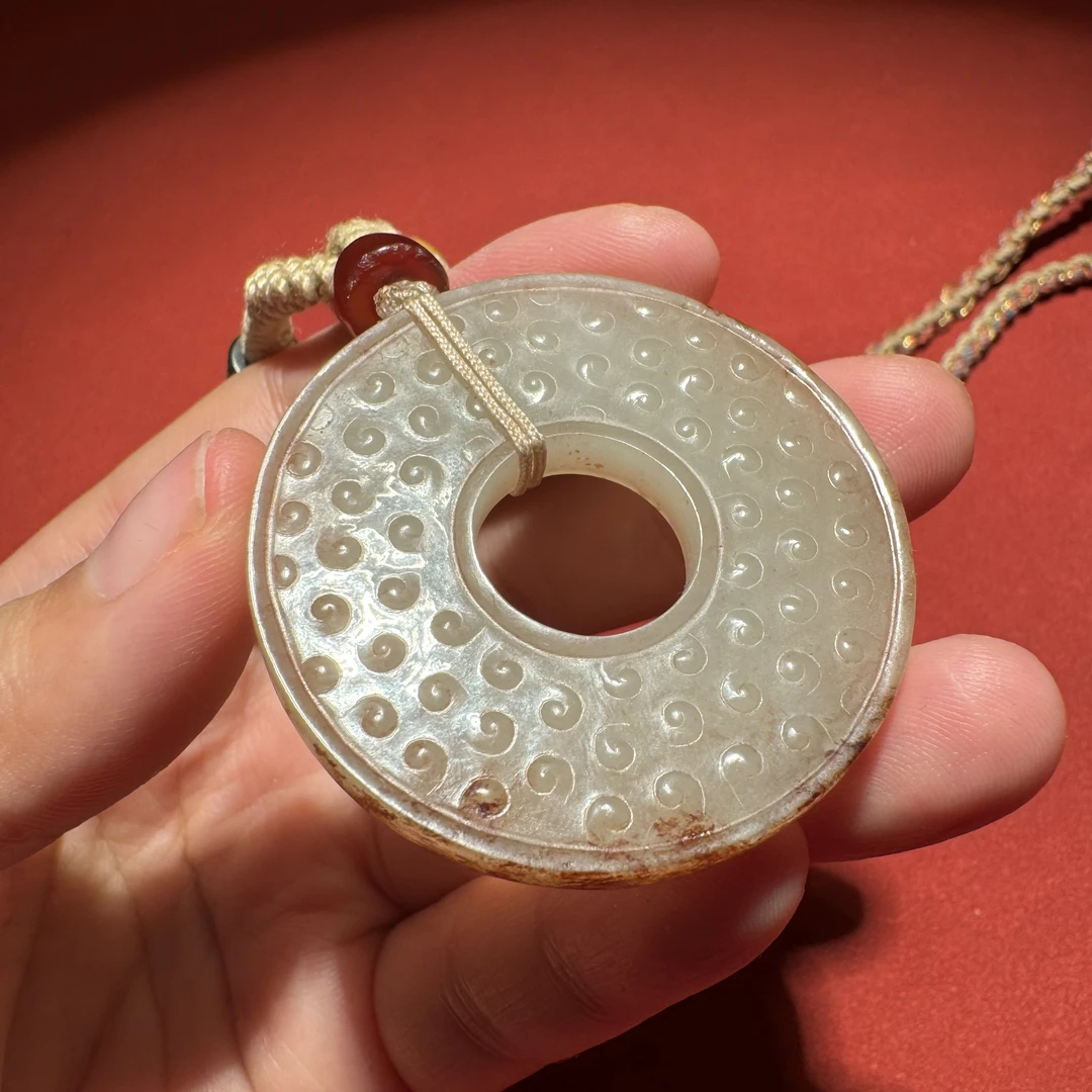 清晚期白玉蝌蚪文玉壁—HBG112737