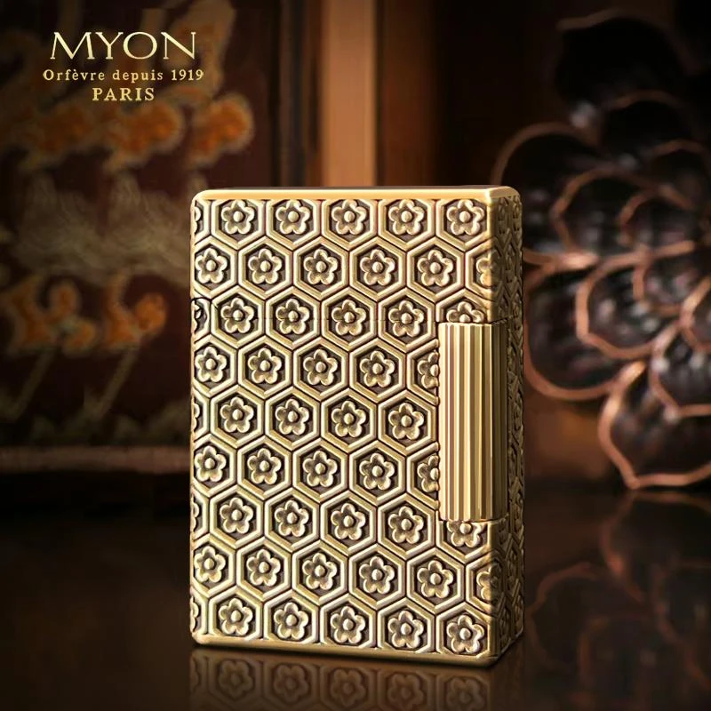 MYON黄铜四面浮雕桃花纹