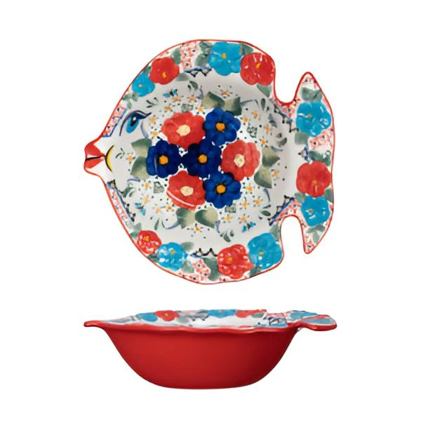 【SILESIA/出口原单】手绘西里西亚-13英寸浮雕鱼形碗