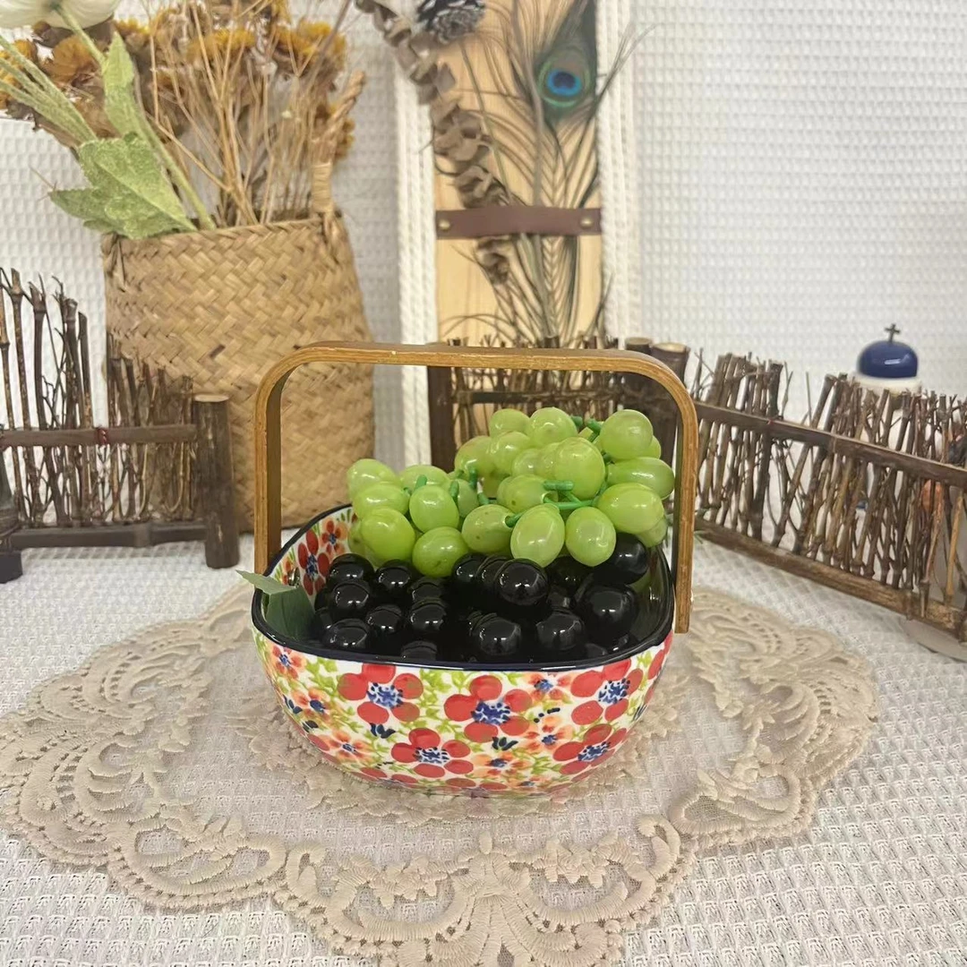 【SILESIA/出口原单】手绘碧丝粉黛-6英寸方形水果碗