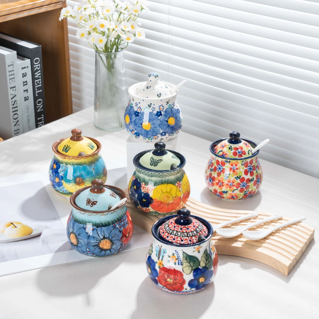 【SILISIA/出口原单】手绘花彩-150ml调味罐