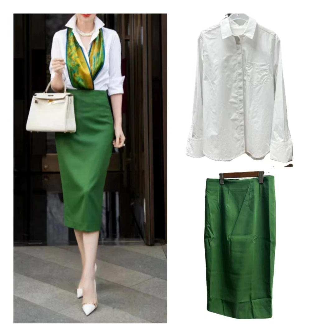 优雅时尚套装女士百搭春季新款网红同款衬衫轻熟风显瘦半身裙