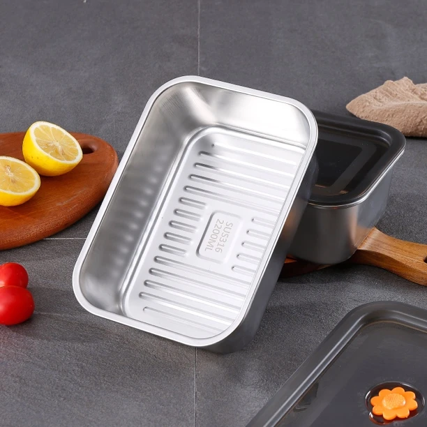 升级款2200ml保鲜盒316不锈钢野营必备冰箱冷藏冷冻密封不串味