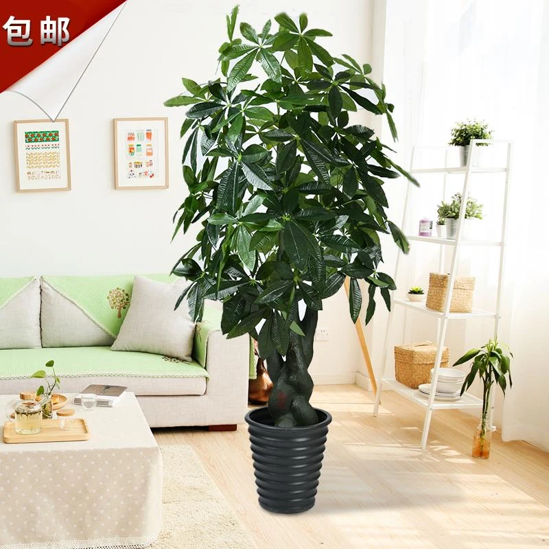 假树发财树仿真植物大型落地盆栽塑料假花客厅室内花装饰仿真绿植