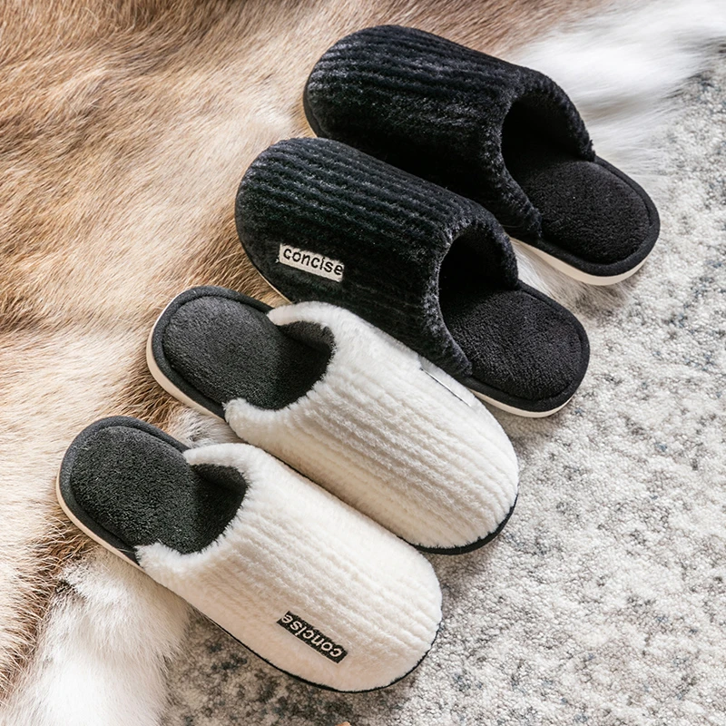 优遇家冬季女保暖棉舒适居家室内防滑地板情侣家用拖鞋情侣款TZ