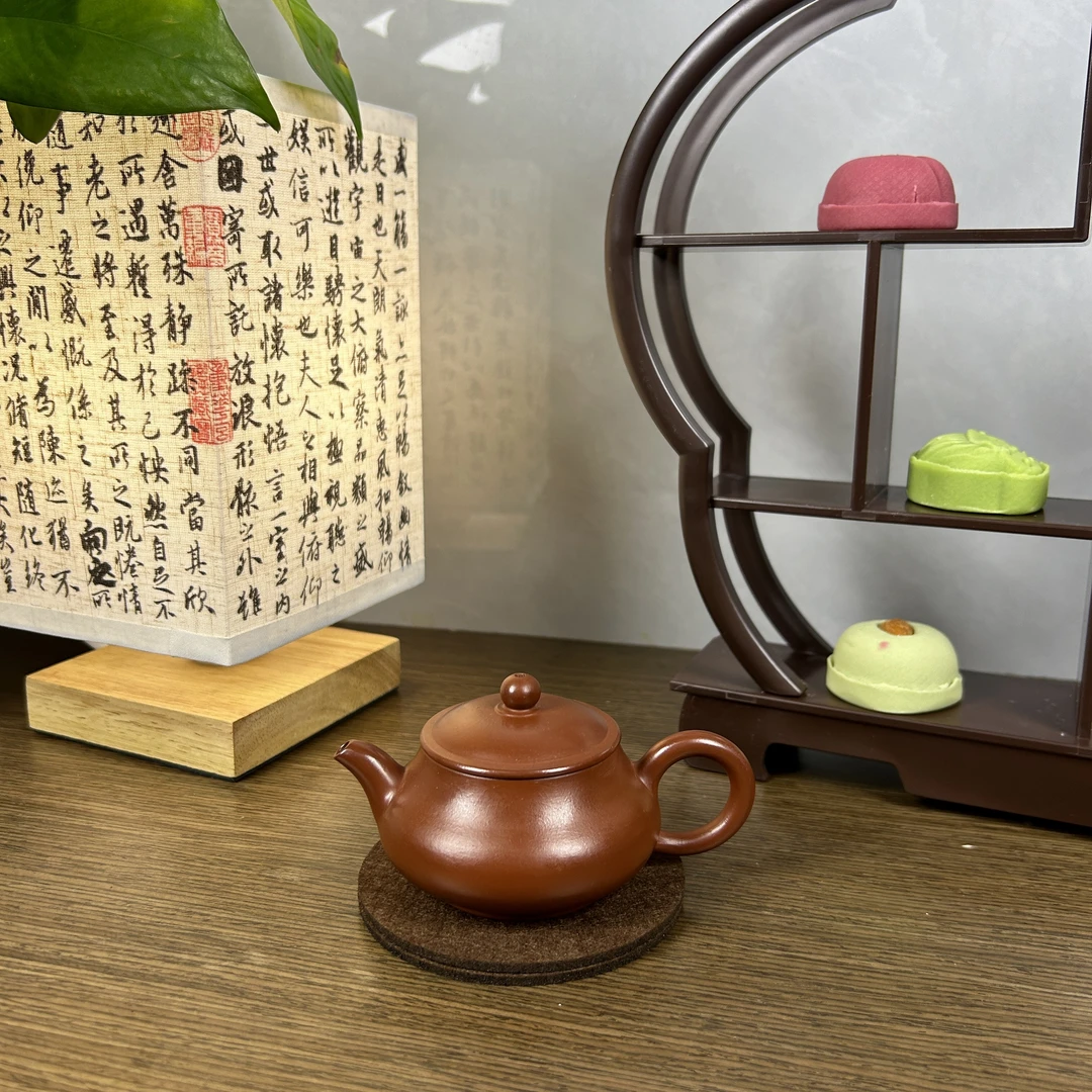 明炉壶潮州原矿朱泥壶纯手工制作全手工拉胚泡茶壶红泥茶具茶壶