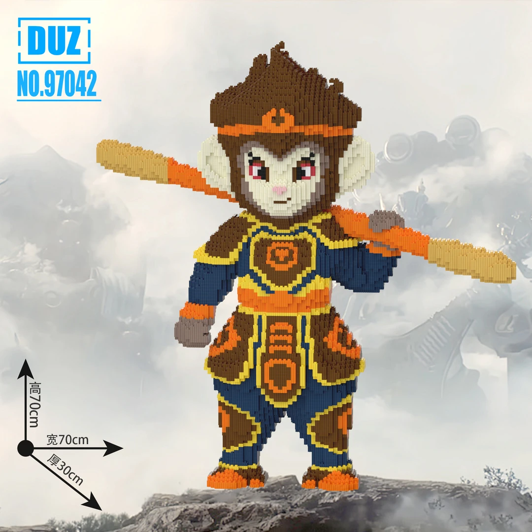 70CM巨大暗黑悟空拼装积木益智玩具亲子男孩生日礼物摆件