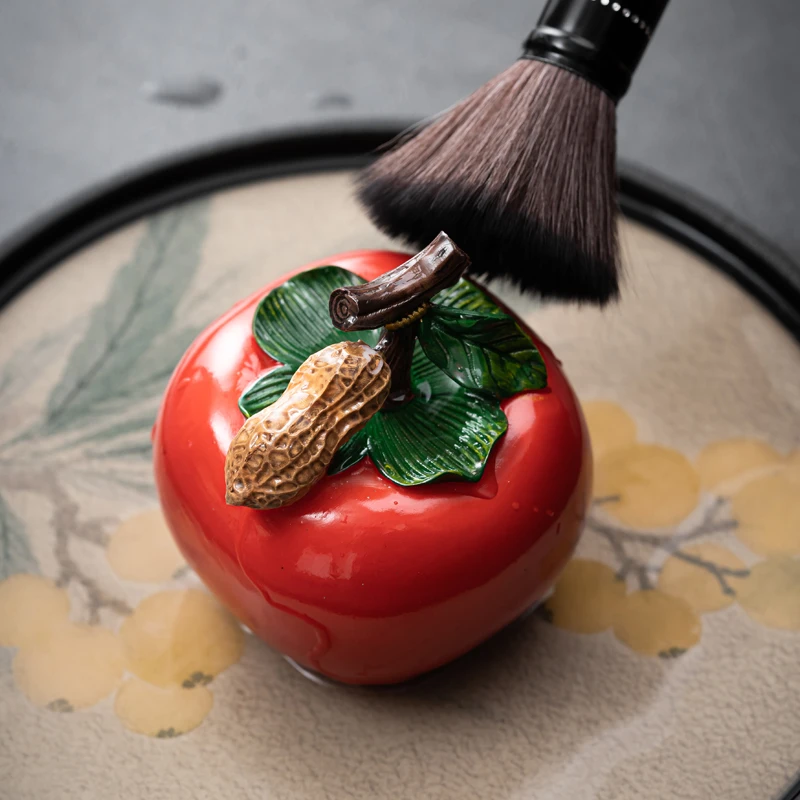 柿柿个性变色茶宠可养创意茶玩可爱喜庆茶桌茶盘摆件精品茶台配件