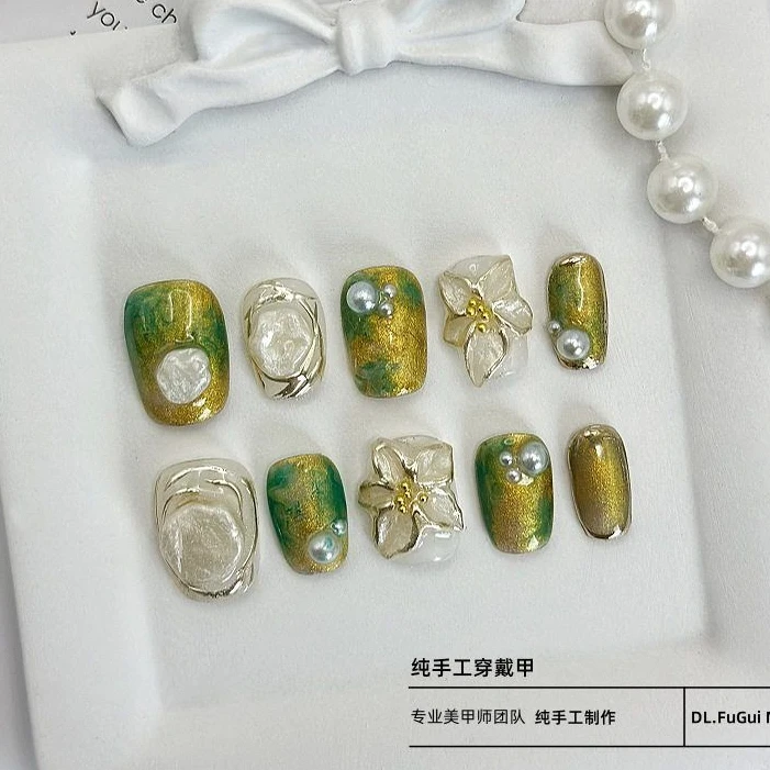 【莫奈的花园】欧洲宫廷风小众轻奢-纯手工穿戴甲