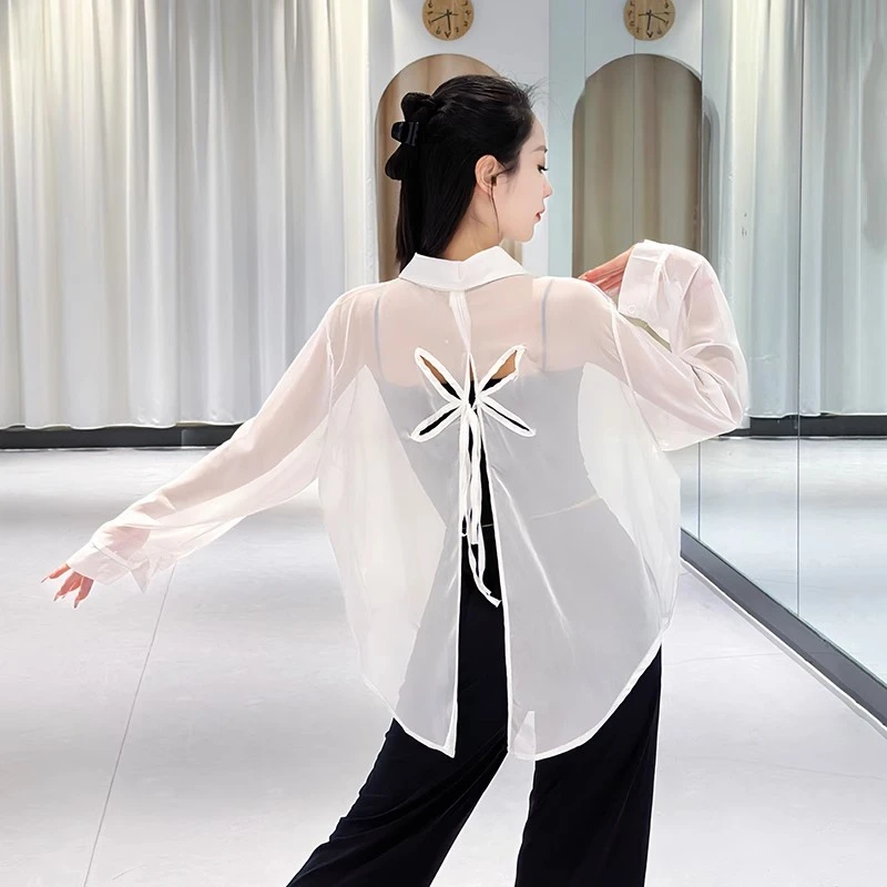 现代舞古典舞女成人衬衣形体训练服中国舞爵士舞练功服表演服