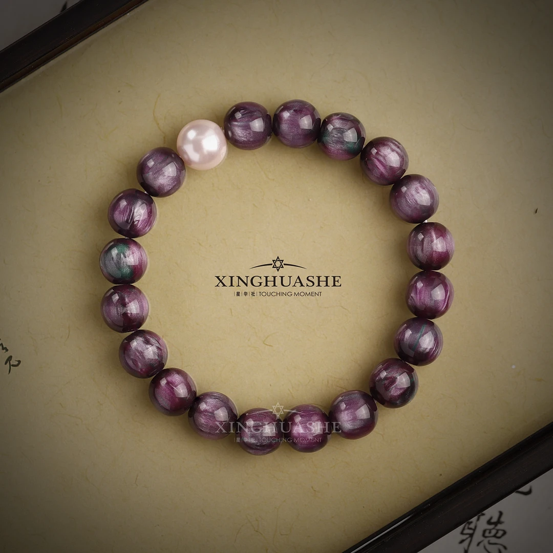 人工欧泊幻彩系列极光蓝/梵高紫10mm圆珠女神颜值多彩超美