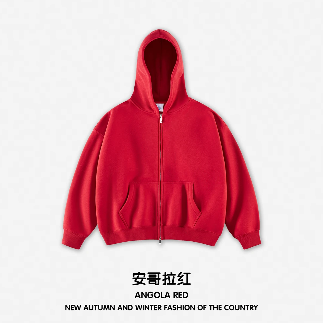 【野子专属】艺品田诚加厚双拉链一体绒连帽卫衣外套L905