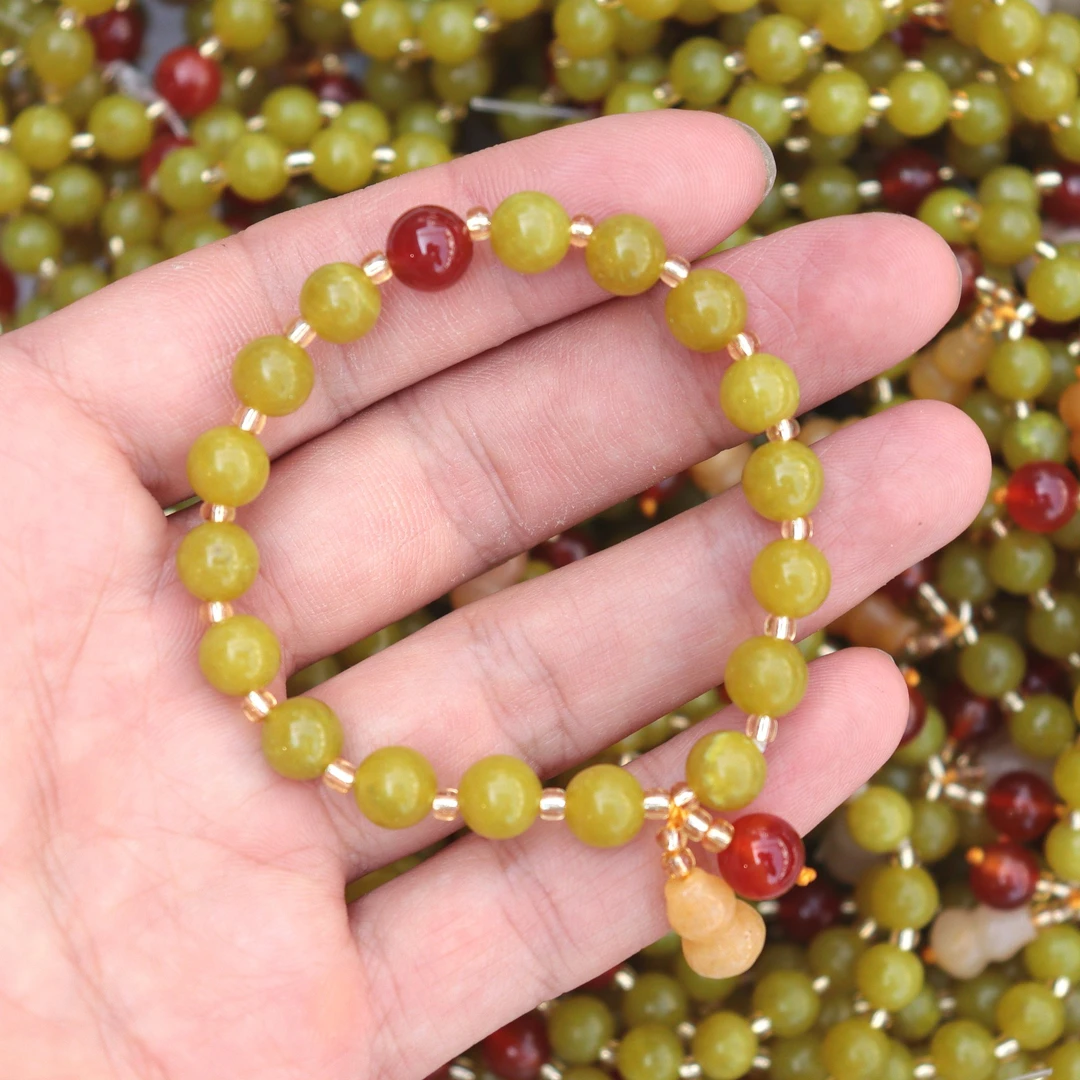 岫岩红玛瑙牛油果绿手串