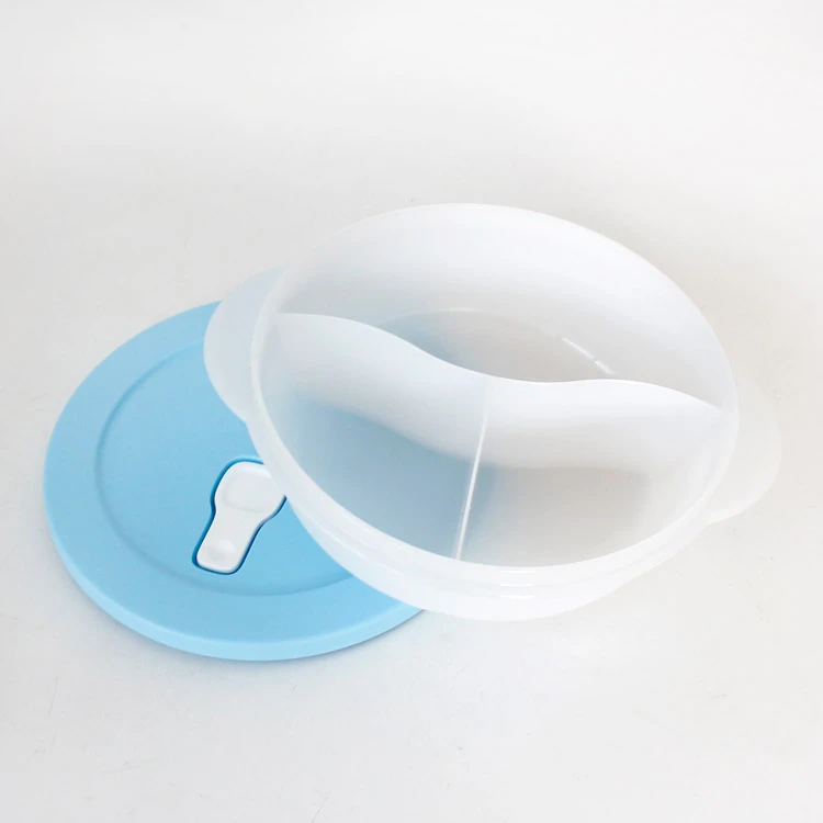 带分隔1升大容量微波水晶分隔碗 饭盒便携防摔彩色便当盒