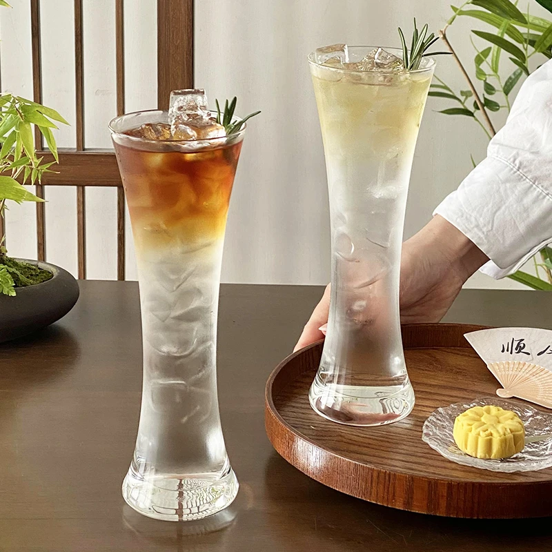 长饮细长果汁杯玻璃杯鸡尾酒杯柠檬茶饮料杯茶酒杯茶馆冷萃茶杯子