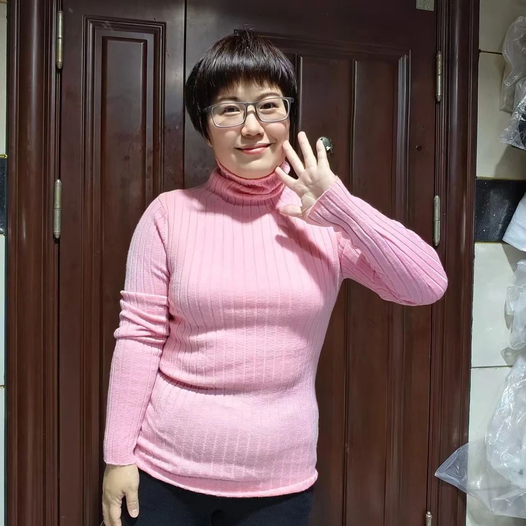 （帛贸羊毛）女士精纺100绵羊毛紧身弹力衫