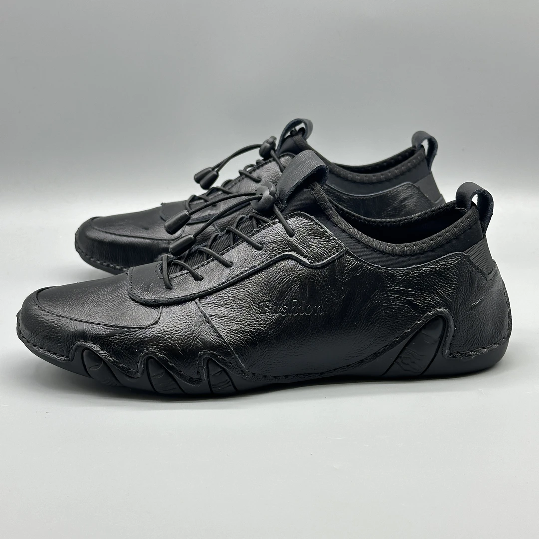 真皮秋季新款时尚百搭舒适驾车豆豆鞋休闲皮鞋