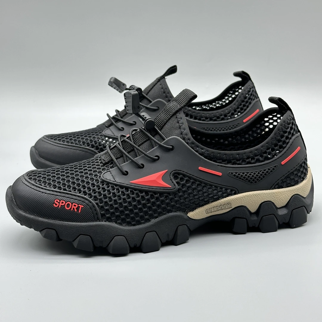 户外软底夏季新款透气网面鞋镂空网布网眼溯溪踩水速干防滑登山鞋