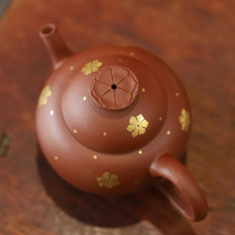 观一器宜兴手工即白茶器·慢漫红皮龙120ml紫砂壶泡茶描金精美