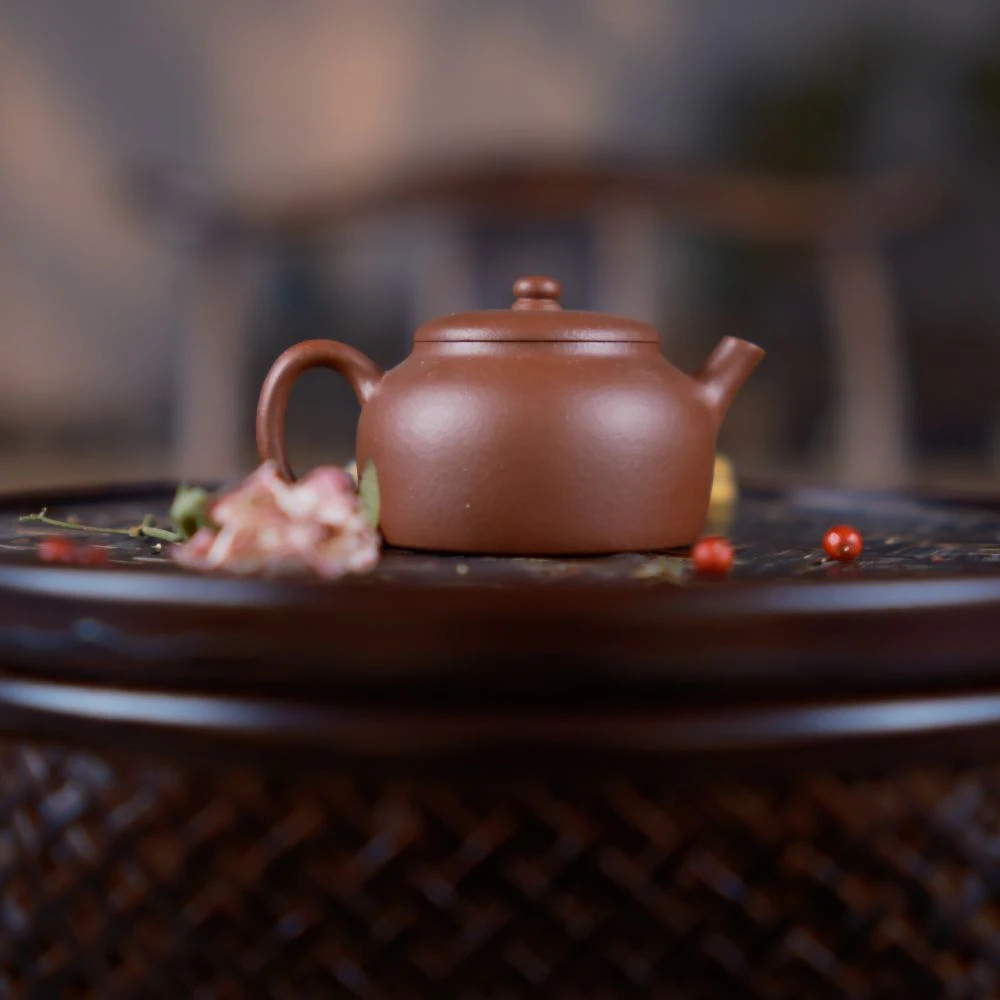 观一茶堂| 宜兴手工三千集·薄胎小酌古100ml红降坡泥紫砂壶手制