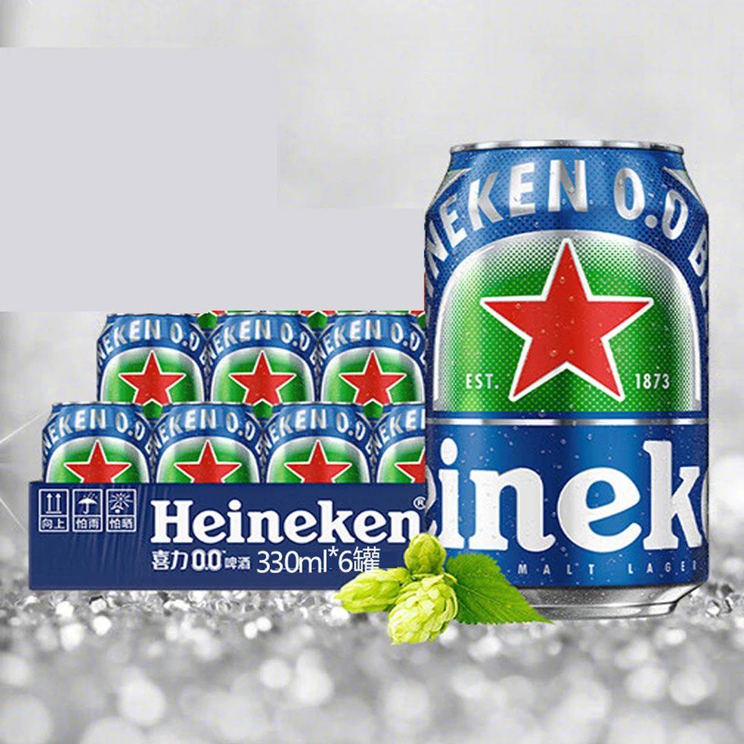 喜力（Heineken）无醇0.0啤酒低度全麦酿造啤酒  330ml*6罐