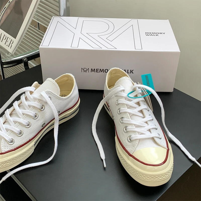 鞋有亿 1970s低帮帆布鞋男女2025新款秋冬小白鞋百搭鞋子厚底板鞋