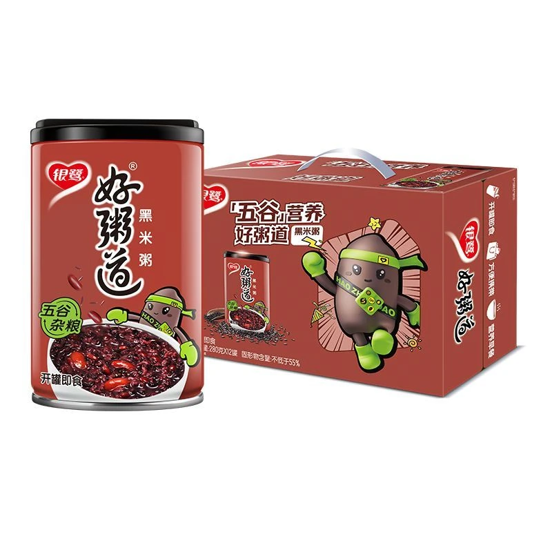 银鹭好粥道八宝粥整箱粥方便早餐速食粥即食营养280g*12罐黑米粥