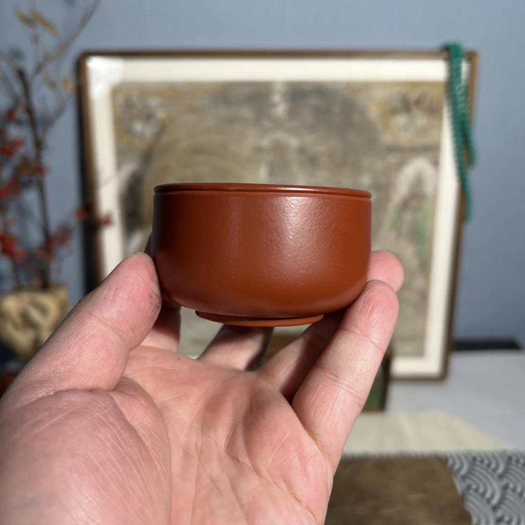 A4宽口杯 赵庄朱泥 紫砂杯 100cc