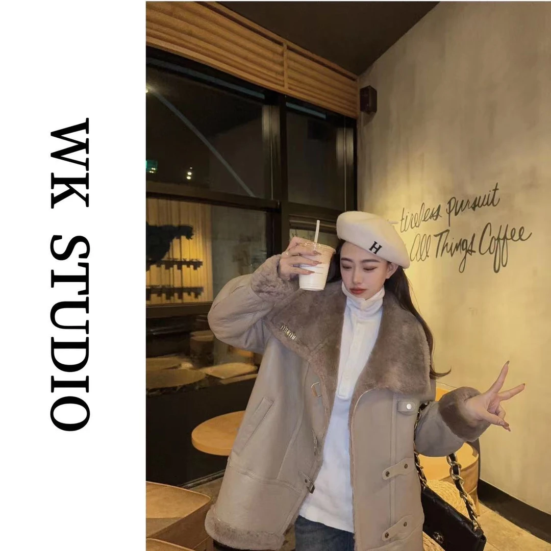 【WK】“第六街区”进口美利奴羊皮毛一体皮草外套 K56619