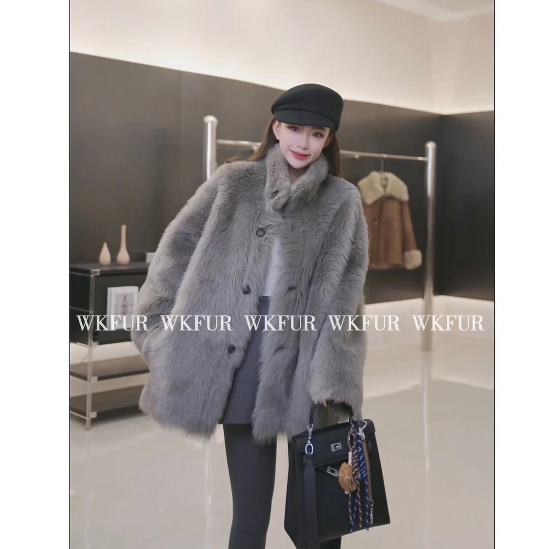 【WK】”韩女配方“ 进口托卡直毛羊皮毛一体皮草外套 K011